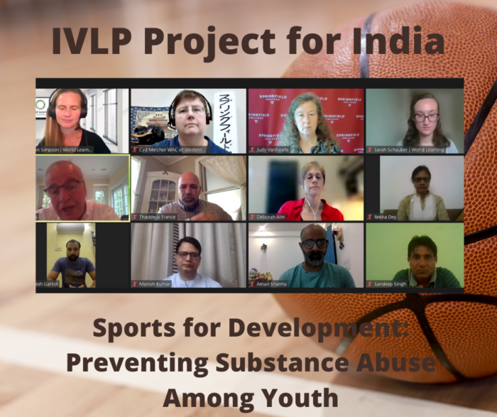 A screenshot of a Zoom meeting for an IVLP project on Sports for Development
