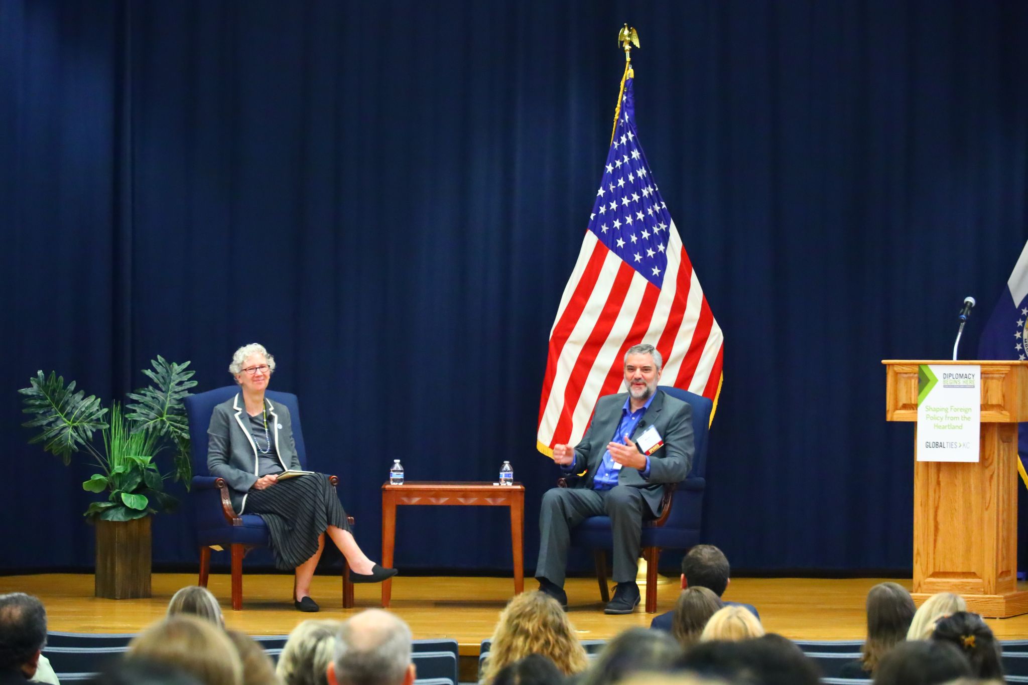 Amy Storrow (left) at Diplomacy Begins Here Kansas City. 